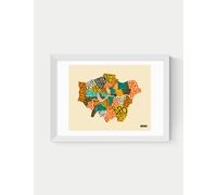 East End Prints London Boroughs Framed Art Print White