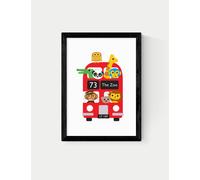 East End Prints London Bus Zoo Framed Art Black
