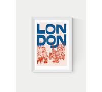 East End Prints London City Framed Art Print White
