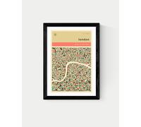 East End Prints London Streetguide Framed Art Print Black