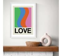 East End Prints Love Wave Gala White Frame Art Print - A3