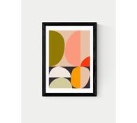 East End Prints Mid Century Half Circles Framed Art Black