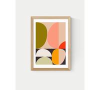 East End Prints Mid Century Half Circles Framed Art Natural