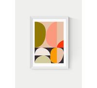 East End Prints Mid Century Half Circles Framed Art White