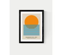East End Prints Mid Century Sun Bauhaus Framed Art Black