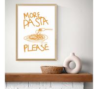 East End Prints More Pasta Please Oak Frame Art Print - A3