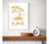 East End Prints More Pasta Please White Frame Art Print - A3