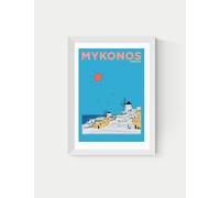 East End Prints Mykonos Greece Framed Art White