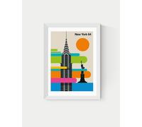 East End Prints New York 64 Framed Art White
