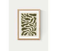East End Prints One Hundred Leaved Plant Green Framed Art - A2 - Natural, Black,White,Natural