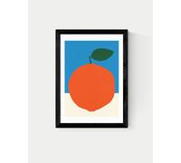 East End Prints Orange (Blue & Orange) Framed Art Black