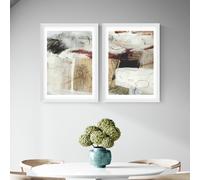 East End Prints Paint Abstract White Frame Art Print - A2