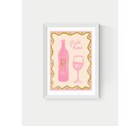 East End Prints Pale Rose Framed Art White