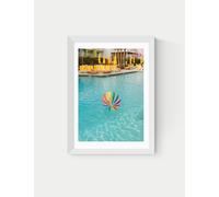 East End Prints Palm Springs Pool Day Framed Art White