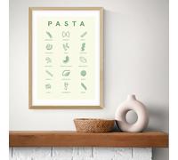 East End Prints Pasta Guide Oak Frame Art Print - A3