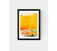 East End Prints Paysage Jaune Framed Art - A3 - Black, White,Black,Natural