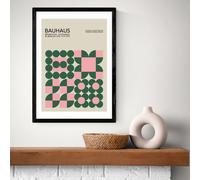 East End Prints Pink Bauhaus Black Frame Art Print - A2