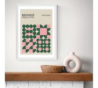 East End Prints Pink Bauhaus White Frame Art Print - A2