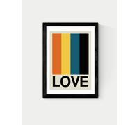 East End Prints Retro Stripe Framed Art Black