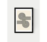 East End Prints Retro Waves Abstract Framed Art Black