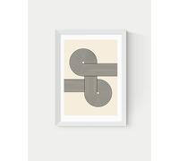East End Prints Retro Waves Abstract Framed Art White