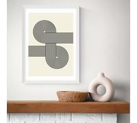 East End Prints Retro Waves White Frame Art Print - A3