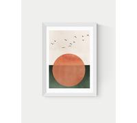 East End Prints Rising Sun Framed Art - A1 - White, Black,White,Natural
