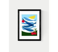 East End Prints Small Fish Framed Art - A3 - Black, White,Black,Natural