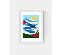 East End Prints Small Fish Framed Art White