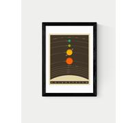 East End Prints Solar System Brown Framed Art Print Black