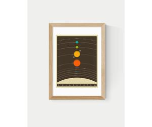 East End Prints Solar System Brown Framed Art Print Natural