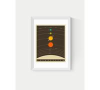 East End Prints Solar System Brown Framed Art Print White