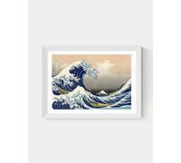 East End Prints The Great Wave Off Kanagawa Framed Art Print White