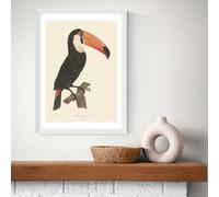East End Prints Toucan White Frame Art Print - A2