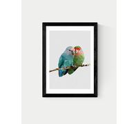 East End Prints Two Love Birds Framed Art Black