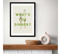 East End Prints Whats For Dinner Black Frame Art Print - A3