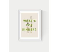 East End Prints What's For Dinner Framed Art - A3 - White, Black,White,Natural