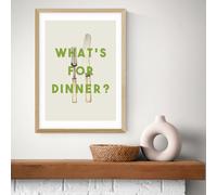 East End Prints Whats For Dinner Oak Frame Art Print - A3