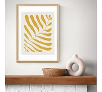 East End Prints Yellow Plant Oak Frame Art Print - A3