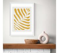 East End Prints Yellow Plant White Frame Art Print - A3