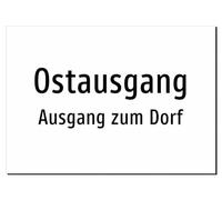 East Exit to the Village - Sticker A4: 297 x 210 mm - Without Graphics, Text Only