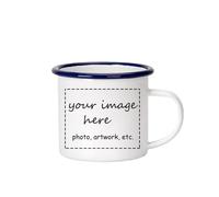 East-hai-buy Custom Enamel Coffee Mug DIY LOGO Photo Creative Text Travel Tea Cup Personalized Gift for Dad Mom Sister Brother Friends Blue,200-400ml