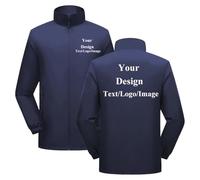 East-hai-buy Custom Logo Outdoor Hiking Jackets Personalized Text/Picture Waterproof Windbreaker Men Casual Thin Coat Color 14, M Navy Blue