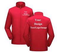 East-hai-buy Custom Logo Outdoor Hiking Jackets Personalized Text/Picture Waterproof Windbreaker Men Casual Thin Coat Red,M