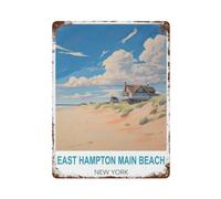 East Hampton Main Beach New York Retro Design Tin Painting Vintage Tin Sign