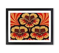 East Indian Cherry Flowers By Julie De Graag Classic Painting Framed Wall Art Print, Ready to Hang Picture for Living Room Bedroom Home Office Décor, Black A4 (34 x 25 cm)