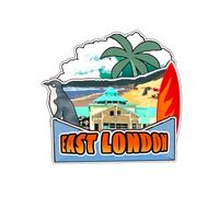 East London South Africa Fridge Magnet 3D Wooden City Travel Souvenirs Handmade Crafts Refrigerator Magnets Stickers Home Decor Collection Gift