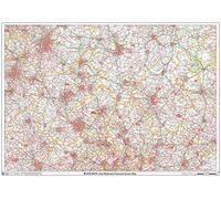 East Midlands Postcode Sector Wall Map (S7) - 47" x 33.25" Laminated