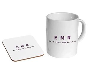 East Midlands Railway EMR Train Ceramic Coffee Mug + Coaster Gift Set …