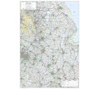 East Midlands Regional Wall Map - Large Format 119 x 82 cm | Detailed Road, Transport & Geography Map | Offices, Schools & Planning Use | Scale 1:220,000